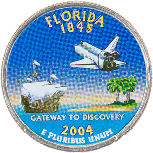 2004 Colorized Florida Statehood Quarter Main Image