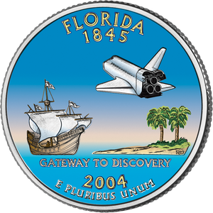 2004 Colorized Florida Statehood Quarter Main Image