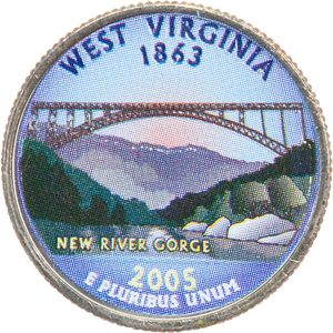 2005 Colorized West Virginia Statehood Quarter Main Image