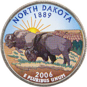 2006 Colorized North Dakota Statehood Quarter Main Image