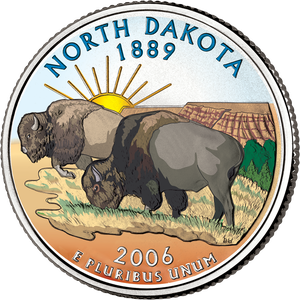 2006 Colorized North Dakota Statehood Quarter Main Image