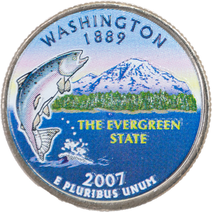 2007 Colorized Washington Statehood Quarter Main Image