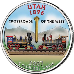 2007 Colorized Utah Statehood Quarter Main Image