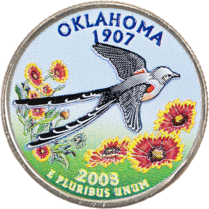2008 Colorized Oklahoma Statehood Quarter Main Image