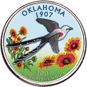 2008 Colorized Oklahoma Statehood Quarter Main Image