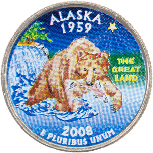 2008 Colorized Alaska Statehood Quarter Main Image