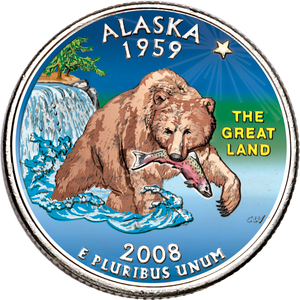 2008 Colorized Alaska Statehood Quarter Main Image