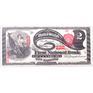 Replica $2 Gettysburg Pennsylvania Note Main Image
