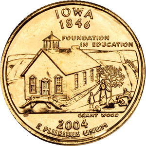 2004 Gold-Plated Iowa Statehood Quarter Main Image