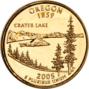 2005 Gold-Plated Oregon Statehood Quarter Main Image