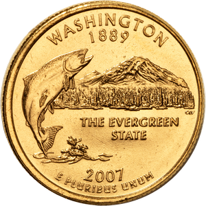 2007 Gold-Plated Washington Statehood Quarter Main Image