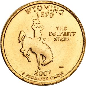 2007 Gold-Plated Wyoming Statehood Quarter Main Image