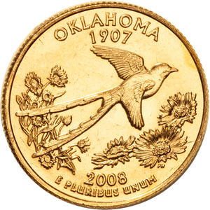 2008 Gold-Plated Oklahoma Statehood Quarter Main Image