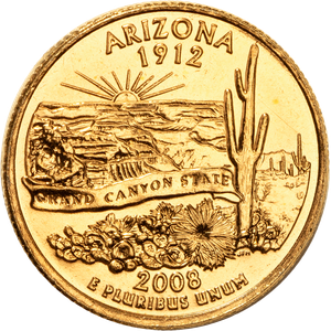 2008 Gold-Plated Arizona Statehood Quarter Main Image