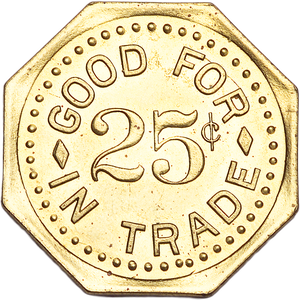 Circa 1965-1975 Gem Coin Company Marathon Wisconsin Store Token 25¢ Main Image