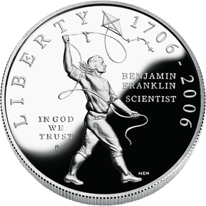2006-P Benjamin Franklin 'Scientist' Silver Dollar Main Image