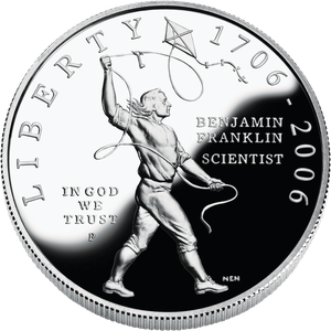 2006-P Benjamin Franklin 'Scientist' Silver Dollar, Choice Proof, PR63 Main Image