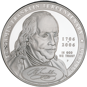 2006-P Benjamin Franklin 'Founding Father' Silver Dollar Main Image