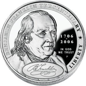 2006-P Benjamin Franklin 'Founding Father' Silver Dollar Main Image