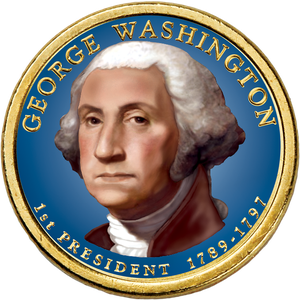 2007 Colorized George Washington Presidential Dollar Main Image