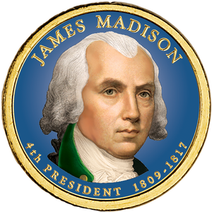 2007 Colorized James Madison Presidential Dollar Main Image