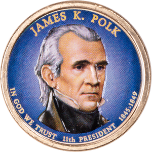 2009 Colorized James K. Polk Presidential Dollar Main Image