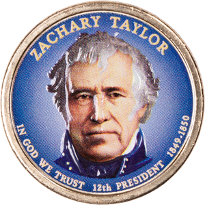 2009 Colorized Zachary Taylor Presidential Dollar Main Image
