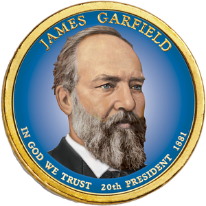 2011 Colorized James A. Garfield Presidential Dollar Main Image