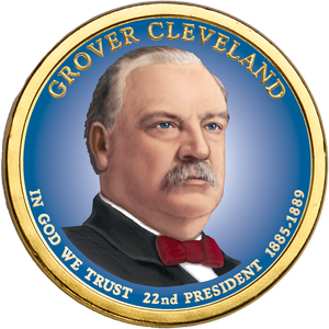 2012 Colorized Grover Cleveland (Term 1) Presidential Dollar Main Image