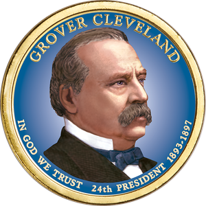 2012 Colorized Grover Cleveland (Term 2) Presidential Dollar Main Image