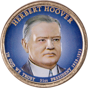 2014 Colorized Herbert Hoover Presidential Dollar Main Image