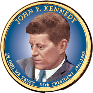 2015 Colorized John F. Kennedy Presidential Dollar Main Image