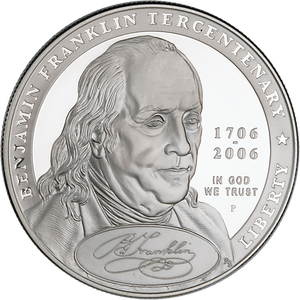 2006-P Benjamin Franklin 'Founding Father' Silver Dollar Main Image