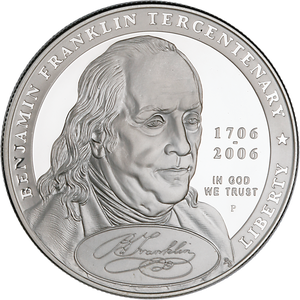 2006-P Benjamin Franklin 'Founding Father' Silver Dollar
