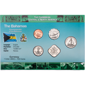 Bahamas Coin Set in Custom Holder   UNC Main Image