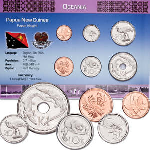 Papua New Guinea Coins in Custom Holder Main Image