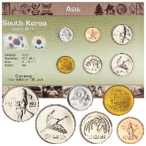 South Korea Coin Set in Custom Holder Main Image