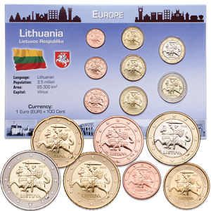 Lithuania Coin Set in Custom Holder Main Image