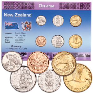 New Zealand Coin Set in Custom Holder Main Image