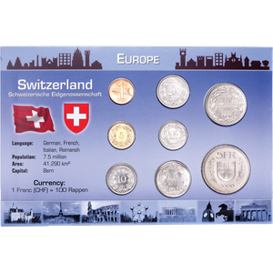 Switzerland Coins in Custom Holder Main Image