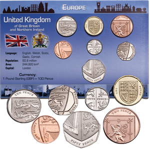 United Kingdom Coins in Custom Holder Main Image