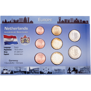 Netherlands Coin Set in Custom Holder Main Image