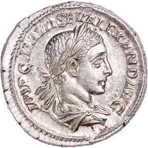 A.D. 222-235 Severus Alexander Silver Denarius Main Image