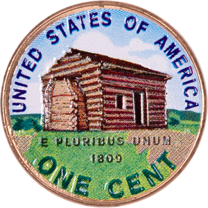 2009 Colorized Reverse Lincoln Birthplace Cent Main Image