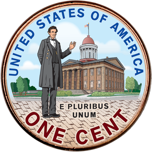 2009 Colorized Reverse Lincoln Professional Life Cent Main Image