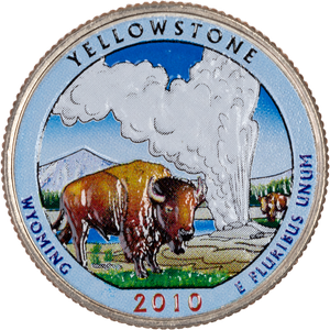 2010 Colorized Yellowstone National Park Quarter Main Image
