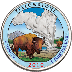 2010 Colorized Yellowstone National Park Quarter Main Image