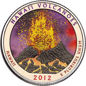 2012 Colorized Hawai'i Volcanoes National Park Quarter Main Image