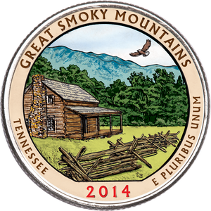 2014 Colorized Great Smoky Mountains National Park Quarter Main Image