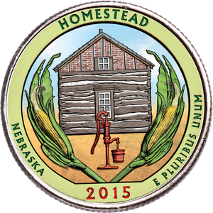 2015 Colorized Homestead National Monument of America Quarter Main Image
